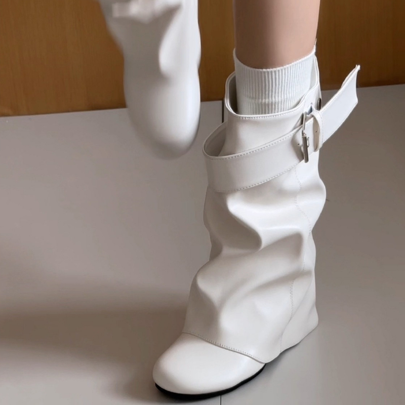 Leather Classic Strap - Nouvelles bottes en cuir souple mi-mollet